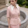 Áo Blazer Cổ Sen Tay Lửng