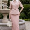 Áo Blazer Cổ Sen Tay Lửng