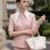 Áo Blazer Cổ Sen Tay Lửng