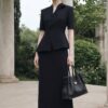 Áo Blazer Cổ Trụ Xếp Ly