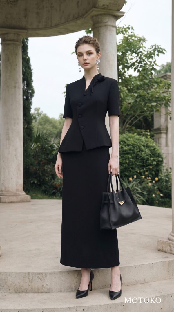 Áo Blazer Cổ Trụ Xếp Ly