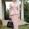 Áo Blazer Cổ Trụ Xếp Ly