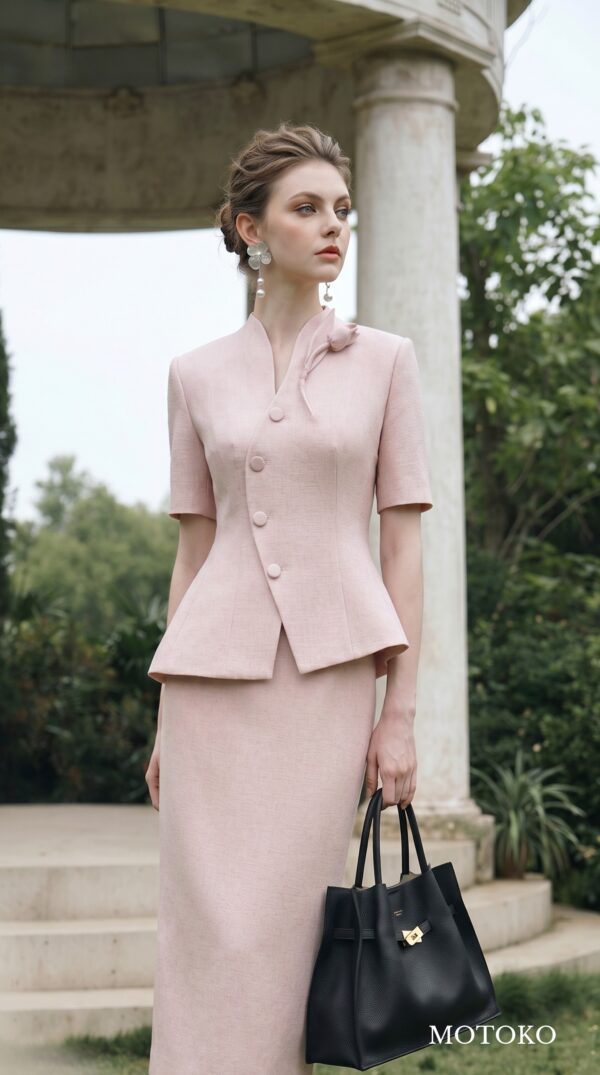 Áo Blazer Cổ Trụ Xếp Ly