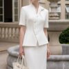 Áo Blazer Cổ Trụ Xếp Ly