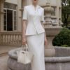 Áo Blazer Cổ Trụ Xếp Ly