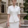 Áo Blazer Cổ Trụ Xếp Ly
